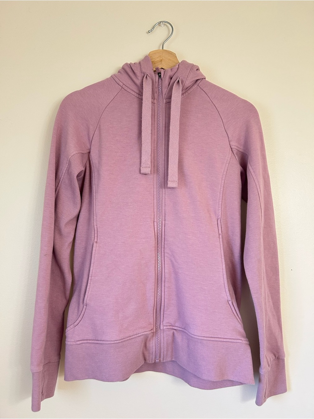 Eddie Bauer Women’s Small Dusty Rose Full Zip Athletic Hoodie Jacket Thumbholes